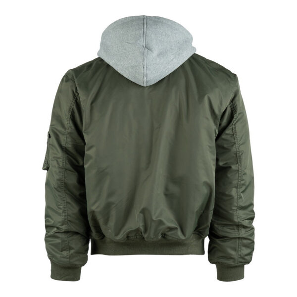 121411 11 04 Maak kennis met ons stijlvolle en authentieke MA-1 hooded bomber jack. Dit veelzijdige jack is ontworpen om zowel comfort als duurzaamheid te bieden, dankzij het gebruik van hoogwaardige materialen. De buitenstof is gemaakt van 100% nylon, de voeringstof van 100% polyester, en de stof van de hoodie is 100% katoen. Dit jack is perfect voor elk seizoen en elke gelegenheid, en combineert moeiteloos mode en functionaliteit.