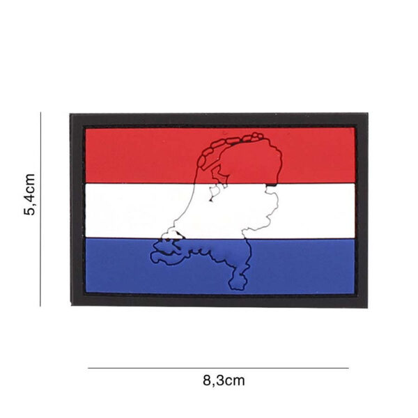 Embleem 3D PVC Nederland met contour 4114 Embleem PVC met klittenband aan de achterzijde.  