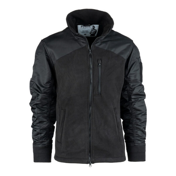 MA 1 Fleece Bomber Jacket8 De MA-1 Fleece Bomber Jacket combineert het beste van twee werelden: het comfort van een fleecejack en het iconische ontwerp van het MA-1 Bomberjack. Dit jack is gemaakt van superzachte fleece met nylon mouwen, waardoor het zowel warm als duurzaam is. Het jack is voorzien van een hoge kraag die extra bescherming biedt tegen de wind, perfect voor koude en winderige dagen. Het MA-1 Fleece Bomber Jacket is uitgerust met premium SBS ritsen voor soepele en betrouwbare sluiting. Twee zakken met ritssluiting aan de voorkant bieden voldoende opbergruimte voor je essentials, terwijl een borstzak met ritssluiting een handige plek biedt voor kleinere items. Het tijdloze ontwerp en de hoogwaardige materialen maken dit jack een uitstekende keuze voor dagelijks gebruik.