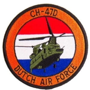 Badge Opstrijkbaar Chinook-47D Dutch Air Force