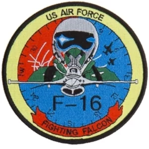 Badge Opstrijkbaar F16 US Air Force Fighting Falcon