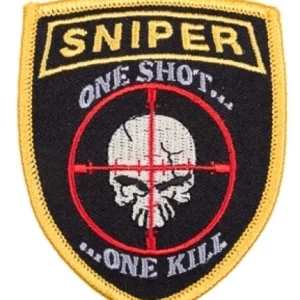 Badge Opstrijkbaar Sniper ''One Shot..One Kill''