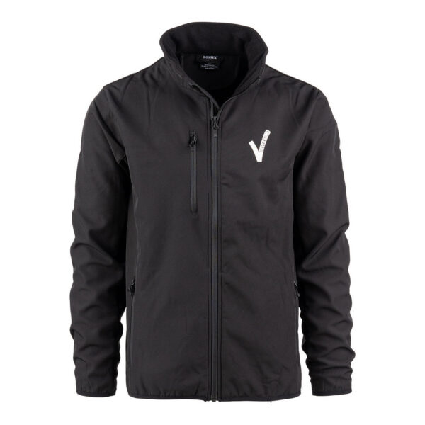Softshell Jas Beveiliging V logo De <strong>softshell jas Beveiliging V-logo</strong> biedt een uitstekende combinatie van bescherming, comfort en professionele uitstraling voor beveiligingspersoneel. Deze jas is gemaakt van <strong>96% polyester</strong> en <strong>4% elastaan</strong>, waardoor hij waterafstotend en ademend is. Dit zorgt voor comfort en bescherming, zelfs tijdens lange diensten. Met het prominente 'Security'-opschrift op de rug en het beveiliging V-logo op de linkerborst, straalt deze jas autoriteit en professionaliteit uit.