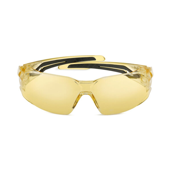Bolle silex bril SILEXPSJ yellow 301 De Bollé SILEX (SILEXPSJ) bril met gele glazen combineert stijl en functionaliteit met de FLEX 160°-technologie, wat zorgt voor een perfecte en comfortabele pasvorm zonder drukpunten. Deze bril biedt panoramisch zicht en ultra-omhullende bescherming, ideaal voor gebruik in uiteenlopende industrieën zoals bouw, automotive, mijnbouw, logistiek en productieomgevingen. Dankzij de bi-materiaal poten blijft de bril flexibel en comfortabel, zonder concessies aan prestaties.