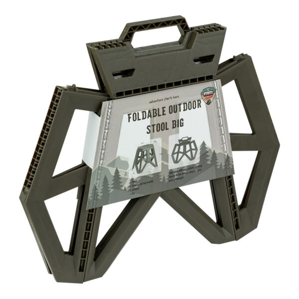 Opvouwbare outdoor kruk groot5 Maak kennis met onze <strong>grote opvouwbare outdoor kruk</strong>, de perfecte oplossing voor al je buitenactiviteiten en evenementen! Deze kruk is ontworpen met het oog op <strong>functionaliteit en comfort</strong>, waardoor hij ideaal is voor gebruik tijdens festivals, kamperen, vissen en andere buitenavonturen. Dankzij het handige handvat is deze kruk eenvoudig mee te nemen, zodat je hem altijd bij de hand hebt wanneer je een comfortabele zitplaats nodig hebt. Met een lichtgewicht ontwerp is de kruk niet alleen gemakkelijk te vervoeren, maar ook eenvoudig op te bergen. Wanneer de kruk is ingeklapt, heeft hij een hoogte van <strong>50 cm</strong> en een breedte van <strong>58 cm</strong>, waardoor hij compact genoeg is om in vrijwel elke ruimte te passen. Uitgeklapt biedt hij een zithoogte van <strong>39,5 cm</strong>, met een breedte van <strong>41 cm</strong> en een diepte van <strong>33 cm</strong>. Het zitoppervlak van <strong>29 cm x 20 cm</strong> biedt voldoende ruimte voor een comfortabele zitervaring. Met een maximale draagcapaciteit van <strong>100 kg</strong> is deze outdoor kruk stevig en betrouwbaar, waardoor je met een gerust hart kunt zitten, ongeacht de gelegenheid.