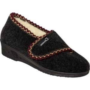 Import Pantoffel 50404 Antraciet Wol gevoerd klitband