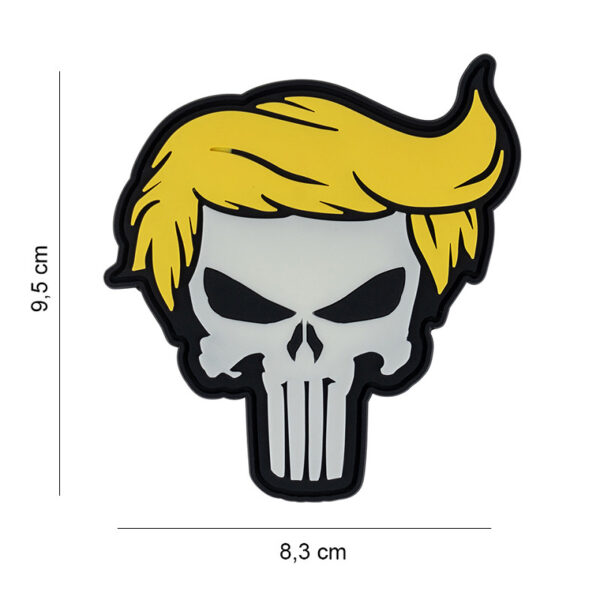 Embleem 3D PVC Punish skull yellow hair glow in dark13061 Dit <strong>3D PVC embleem</strong> toont een <strong>Punish skull</strong> met <strong>gele haren</strong> en een <strong>glow-in-the-dark</strong> effect, waardoor het embleem opvalt in het donker. Het is voorzien van <strong>klittenband aan de achterzijde</strong>, waardoor het eenvoudig te bevestigen is op tassen, kleding of andere uitrusting. Dit embleem is ideaal voor diegenen die op zoek zijn naar een stoer, opvallend en functioneel accessoire. <strong>Kenmerken:</strong> <ul> <li>Materiaal: <strong>PVC</strong></li> <li>Bevestiging: <strong>Klittenband aan de achterzijde</strong></li> <li><strong>Glow in the dark</strong></li> <li>Gewicht: <strong>18 g</strong></li> <li>Merk: <strong>101 INC</strong></li> </ul> Een uitstekende keuze voor het personaliseren van je uitrusting of het toevoegen van een unieke flair aan je accessoires!