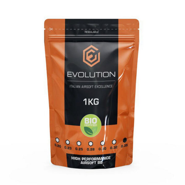 Evolution 035g High Performance BBs Bio 20 x 1kg doos De <strong>Evolution High Performance BBs Bio 0,35g</strong> zijn de ultieme keuze voor de serieuze airsoft-speler die streeft naar topkwaliteit en milieuvriendelijke prestaties. Met een biologisch afbreekbare samenstelling en hoogwaardige technische kenmerken, bieden deze BB’s uitzonderlijke prestaties bij hoge precisie en duurzaamheid. Deze BB's zijn ontworpen voor spelers die willen excelleren in langeafstandsschoten of gebruik maken van geavanceerde airsoft-replica's. De 0,35g gewichtsklasse biedt extra stabiliteit en precisie, wat vooral belangrijk is bij gebruik van snipers of op lange afstanden.