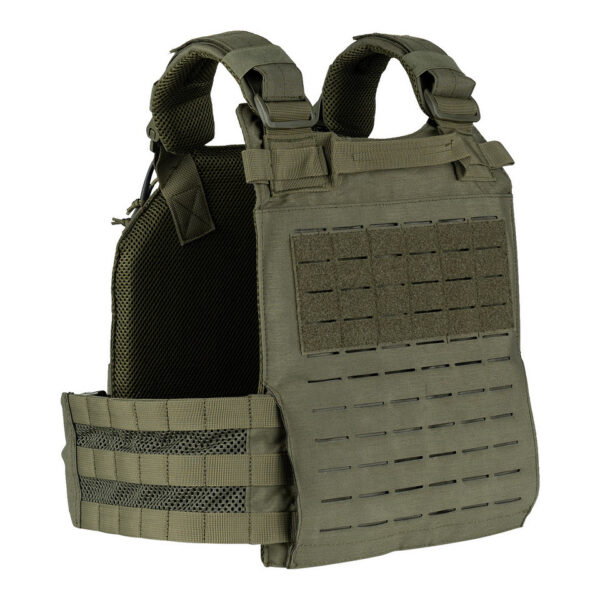 129794 11 06 De <strong>QR Plate Carrier Lasercut</strong> is een <strong>hoogwaardig, lichtgewicht en ergonomisch</strong> tactisch vest, ontworpen voor <strong>professioneel en intensief gebruik</strong>. Dankzij het <strong>Quick Release-systeem</strong> kan het vest in noodgevallen <strong>snel worden afgedaan</strong>, wat essentieel is in veeleisende situaties. Het vest is voorzien van een <strong>lasergesneden MOLLE-systeem</strong>, wat zorgt voor een <strong>strakke, moderne look en veelzijdige uitbreidingsmogelijkheden</strong>. De <strong>verstelbare cumberband</strong> en <strong>ergonomische padding</strong> bieden <strong>maximaal comfort en stabiliteit</strong>, zelfs bij langdurig gebruik.