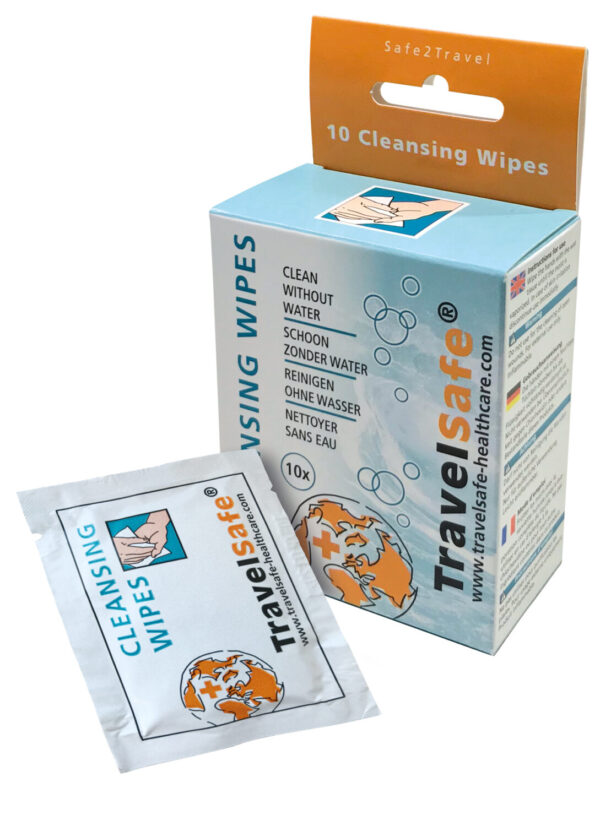 Cleansing Wipes 10 stuks3 <h3 data-start="0" data-end="47"><strong data-start="4" data-end="45">TravelSafe Cleansing Wipes – 10 stuks</strong></h3> <p data-start="74" data-end="421">De <strong data-start="77" data-end="107">TravelSafe Cleansing Wipes</strong> zijn <strong data-start="113" data-end="159">praktische, hygiënische en anti-bacteriële</strong> doekjes die ideaal zijn voor <strong data-start="189" data-end="211">veelzijdig gebruik</strong>. Of je nu onderweg bent, op reis, op kantoor of in de natuur, deze doekjes zorgen voor een snelle en effectieve reiniging van je <strong data-start="341" data-end="418">handen, telefoon, bril, toiletbril, scheerapparaat en andere oppervlakken</strong>.</p> <p data-start="423" data-end="560">Met een compact formaat en een doosje van <strong data-start="465" data-end="477">10 stuks</strong> zijn deze doekjes perfect om mee te nemen in je tas, rugzak, auto of handbagage.</p>