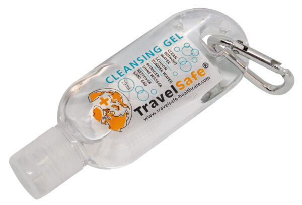Cleansing gel 29 ml1 <h3 data-start="0" data-end="42"><strong data-start="4" data-end="40">TravelSafe Cleansing Gel – 29 ml</strong></h3> <p data-start="69" data-end="357">De <strong data-start="72" data-end="100">TravelSafe Cleansing Gel</strong> is een <strong data-start="108" data-end="137">hygiënische en praktische</strong> desinfecterende gel die ideaal is voor onderweg. Dankzij de <strong data-start="198" data-end="225">anti-bacteriële werking</strong> reinigt deze gel je handen <strong data-start="253" data-end="269">zonder water</strong>, waardoor hij perfect is voor reizen, outdooractiviteiten, werk of dagelijks gebruik.</p> <p data-start="359" data-end="492">Met zijn <strong data-start="368" data-end="388">compacte formaat</strong> past de fles eenvoudig in je <strong data-start="418" data-end="443">tas, rugzak of jaszak</strong>, zodat je altijd en overal schone handen hebt.</p>