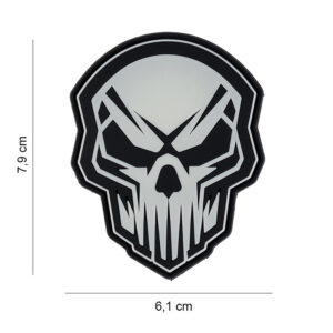 Embleem 3D PVC Angry skull glow in the dark #9062