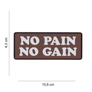 Embleem 3D PVC No pain No Gain #10003