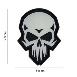 Embleem 3D PVC Psycho skull glow in the dark #10027