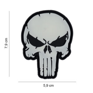 Embleem 3D PVC Punish skull glow in the dark #12014