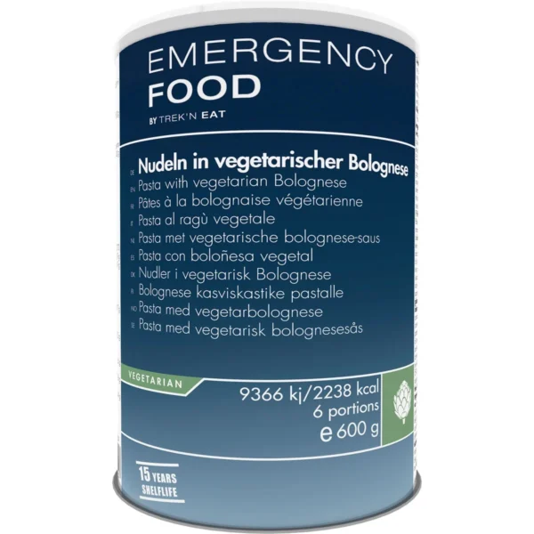 Emergency Food Pasta with vegetarian Bolognese <h3 data-start="0" data-end="122"><strong data-start="4" data-end="122">Trek’n Eat Emergency Food Pasta with Vegetarian Bolognese – Lang houdbare vegetarische maaltijd voor noodsituaties</strong></h3> <p data-start="124" data-end="444">De <strong data-start="127" data-end="188">Trek’n Eat Emergency Food Pasta with Vegetarian Bolognese</strong> biedt een heerlijke, voedzame en gemakkelijke maaltijd, perfect voor <strong data-start="258" data-end="275">noodsituaties</strong>, <strong data-start="277" data-end="298">outdoor avonturen</strong> en <strong data-start="302" data-end="330">langdurige voedselopslag</strong>. Dit product is <strong data-start="347" data-end="385">onder vacuüm en stikstof ingeblikt</strong>, wat zorgt voor een <strong data-start="406" data-end="443">minimale houdbaarheid van 15 jaar</strong>.</p> <p data-start="446" data-end="681">Met <strong data-start="450" data-end="472">6 porties per blik</strong>, eenvoudig te bereiden door het toevoegen van <strong data-start="519" data-end="535">kokend water</strong> en het laten staan, is deze <strong data-start="564" data-end="604">vegetarische pasta met bolognesesaus</strong> een geweldige keuze voor <strong data-start="630" data-end="642">preppers</strong>, <strong data-start="644" data-end="661">survivalisten</strong> en <strong data-start="665" data-end="680">avonturiers</strong>.</p> <p data-start="89" data-end="626"><strong>>> <a href="https://dedump.nl/wp-content/uploads/2025/02/TR616101.01_Factsheet-Pasta-with-vegetarian-Bolognese-V210216.pdf" target="_blank" rel="noopener" data-bind="click: $root.onAttachmentClicked"><span data-bind="text: $data.Name">Factsheet</span></a></strong></p>