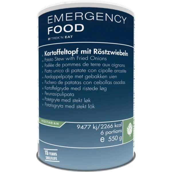 Emergency Food Potato Stew with Fried Onions <h3 data-start="0" data-end="120"><strong data-start="4" data-end="120">Trek’n Eat Emergency Food Potato Stew with Fried Onions – Lang houdbare vegetarische maaltijd voor noodsituaties</strong></h3> <p data-start="122" data-end="422">De <strong data-start="125" data-end="184">Trek’n Eat Emergency Food Potato Stew with Fried Onions</strong> is een heerlijke, voedzame maaltijd die ideaal is voor <strong data-start="240" data-end="304">noodsituaties, outdoor avonturen en langdurige voedselopslag</strong>. Deze maaltijd is zorgvuldig <strong data-start="334" data-end="372">onder vacuüm en stikstof ingeblikt</strong>, wat zorgt voor een <strong data-start="393" data-end="421">houdbaarheid van 15 jaar</strong>.</p> <p data-start="424" data-end="660">Met <strong data-start="428" data-end="450">6 porties per blik</strong> en een eenvoudige bereiding – voeg <strong data-start="486" data-end="502">kokend water</strong> toe en laat het even staan – is deze <strong data-start="540" data-end="576">Aardappelstoof met Gebakken Uien</strong> een gemakkelijke en voedzame keuze voor <strong data-start="617" data-end="659">preppers, survivalisten en avonturiers</strong>.</p> <p data-start="89" data-end="626"><strong>>> <a href="https://dedump.nl/wp-content/uploads/2025/02/TR627101.01_Factsheet-Potato-Stew-with-Fried-Onions-V210216.pdf" target="_blank" rel="noopener" data-bind="click: $root.onAttachmentClicked"><span data-bind="text: $data.Name">Factsheet</span></a></strong></p>