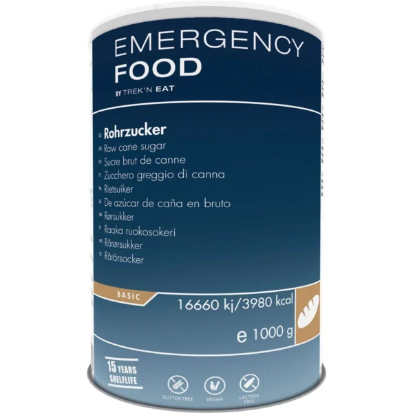 Emergency Food Raw cane sugar <h3 data-start="0" data-end="53"><strong data-start="4" data-end="51">Trek'n Eat Emergency Food: Rauwe Rietsuiker</strong></h3> <p data-start="55" data-end="452">De <strong data-start="58" data-end="89">Trek'n Eat Rauwe Rietsuiker</strong> is een <strong data-start="97" data-end="119">onmisbare zoetstof</strong> voor noodrantsoenen, outdoor avonturen en lange-termijn voedselopslag. Deze <strong data-start="196" data-end="239">100% pure en ongeraffineerde rietsuiker</strong> is <strong data-start="243" data-end="274">ingeblikt en vacuüm verpakt</strong>, waardoor het tot <strong data-start="293" data-end="313">15 jaar houdbaar</strong> blijft. Ideaal voor <strong data-start="334" data-end="383">preppers, kampeerders en survival liefhebbers</strong> die een <strong data-start="392" data-end="416">duurzame energiebron</strong> nodig hebben in hun noodvoorraad.</p> <h3 data-start="454" data-end="474"><strong data-start="458" data-end="472">Kenmerken:</strong></h3> <ul data-start="475" data-end="994"> <li data-start="475" data-end="579">✅ <strong data-start="479" data-end="515">Ingeblikt voor langdurige opslag</strong>: Perfect voor <strong data-start="530" data-end="576">noodsituaties, prepping en outdoor gebruik</strong>.</li> <li data-start="580" data-end="689">✅ <strong data-start="584" data-end="608">15 jaar houdbaarheid</strong>: Dankzij de <strong data-start="621" data-end="654">vacuüm- en stikstofverpakking</strong> blijft de suiker langdurig vers.</li> <li data-start="690" data-end="803">✅ <strong data-start="694" data-end="715">Hersluitbaar blik</strong>: Voorzien van een <strong data-start="734" data-end="766">gemakkelijk te openen deksel</strong> en een <strong data-start="774" data-end="800">plastic hersluitdeksel</strong>.</li> <li data-start="804" data-end="896">✅ <strong data-start="808" data-end="839">100% puur en ongeraffineerd</strong>: Behoudt zijn <strong data-start="854" data-end="893">natuurlijke smaak en voedingswaarde</strong>.</li> <li data-start="897" data-end="994">✅ <strong data-start="901" data-end="926">Veelzijdig in gebruik</strong>: Geschikt voor <strong data-start="942" data-end="991">koken, bakken, warme dranken en energieboosts</strong>.</li> </ul> <p data-start="89" data-end="626"><strong>>> <a href="https://dedump.nl/wp-content/uploads/2025/02/TR719101.01_Factsheet-Raw-cane-sugar-V210216.pdf" target="_blank" rel="noopener" data-bind="click: $root.onAttachmentClicked"><span data-bind="text: $data.Name">Factsheet</span></a></strong></p>