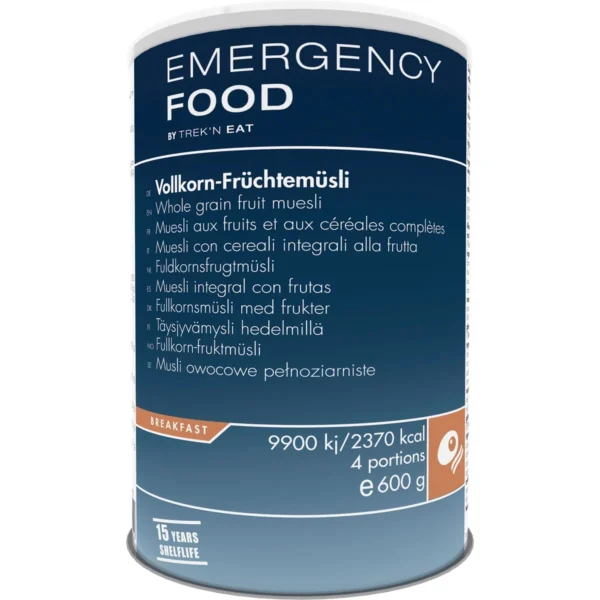 Emergency Food Whole grain fruit muesli <h3 data-start="0" data-end="59"><strong data-start="4" data-end="59">Trek'n Eat Emergency Food: Whole Grain Fruit Muesli</strong></h3> <p data-start="61" data-end="503">De <strong data-start="64" data-end="103">Trek'n Eat Whole Grain Fruit Muesli</strong> biedt een voedzaam en smaakvol ontbijt dat ideaal is voor <strong data-start="162" data-end="186">outdoor activiteiten</strong>, <strong data-start="188" data-end="205">noodsituaties</strong> of als <strong data-start="213" data-end="237">gezond tussendoortje</strong>. Dit <strong data-start="243" data-end="265">ingeblikte product</strong> biedt <strong data-start="272" data-end="285">6 porties</strong>, ideaal voor een <strong data-start="303" data-end="326">langdurige voorraad</strong>. Met zijn <strong data-start="337" data-end="368">veelzijdige bereidingswijze</strong> (kan zowel met <strong data-start="384" data-end="407">koud als warm water</strong> worden bereid), is het een perfecte keuze voor <strong data-start="455" data-end="467">kamperen</strong>, <strong data-start="469" data-end="478">hiken</strong> of als <strong data-start="486" data-end="502">noodrantsoen</strong>.</p> <h3 data-start="505" data-end="523"><strong data-start="509" data-end="523">Kenmerken:</strong></h3> <ul data-start="524" data-end="1197"> <li data-start="524" data-end="611">✅ <strong data-start="528" data-end="542">Ingeblikt:</strong> Het product is <strong data-start="558" data-end="571">ingeblikt</strong> voor lange termijn bewaring en gemak.</li> <li data-start="612" data-end="763">✅ <strong data-start="616" data-end="641">15 jaar houdbaarheid:</strong> Dankzij de <strong data-start="653" data-end="686">vacuum- en stikstofverpakking</strong> blijft het <strong data-start="698" data-end="722">tot 15 jaar houdbaar</strong> zonder verlies van smaak of kwaliteit.</li> <li data-start="764" data-end="927">✅ <strong data-start="768" data-end="785">Hersluitbaar:</strong> Het blik is voorzien van een <strong data-start="815" data-end="847">gemakkelijk te openen deksel</strong> en kan worden <strong data-start="862" data-end="884">opnieuw afgesloten</strong> met het meegeleverde <strong data-start="906" data-end="924">plastic deksel</strong>.</li> <li data-start="928" data-end="1080">✅ <strong data-start="932" data-end="958">Makkelijk te bereiden:</strong> Voeg <strong data-start="964" data-end="980">840 ml water</strong> toe (kokend of koud), roer goed door en laat even staan voor een <strong data-start="1046" data-end="1064">gezond ontbijt</strong> of <strong data-start="1068" data-end="1077">snack</strong>.</li> <li data-start="1081" data-end="1197">✅ <strong data-start="1085" data-end="1108">6 porties per blik:</strong> Het blik bevat <strong data-start="1124" data-end="1137">6 porties</strong>, ideaal voor <strong data-start="1151" data-end="1174">individueel gebruik</strong> of <strong data-start="1178" data-end="1196">kleine groepen</strong>.</li> </ul> <p data-start="89" data-end="626"><strong>>> <a href="https://dedump.nl/wp-content/uploads/2025/02/TR720101.01_Factsheet-Whole-grain-fruit-muesli-V210216.pdf" target="_blank" rel="noopener" data-bind="click: $root.onAttachmentClicked"><span data-bind="text: $data.Name">Factsheet</span></a></strong></p>