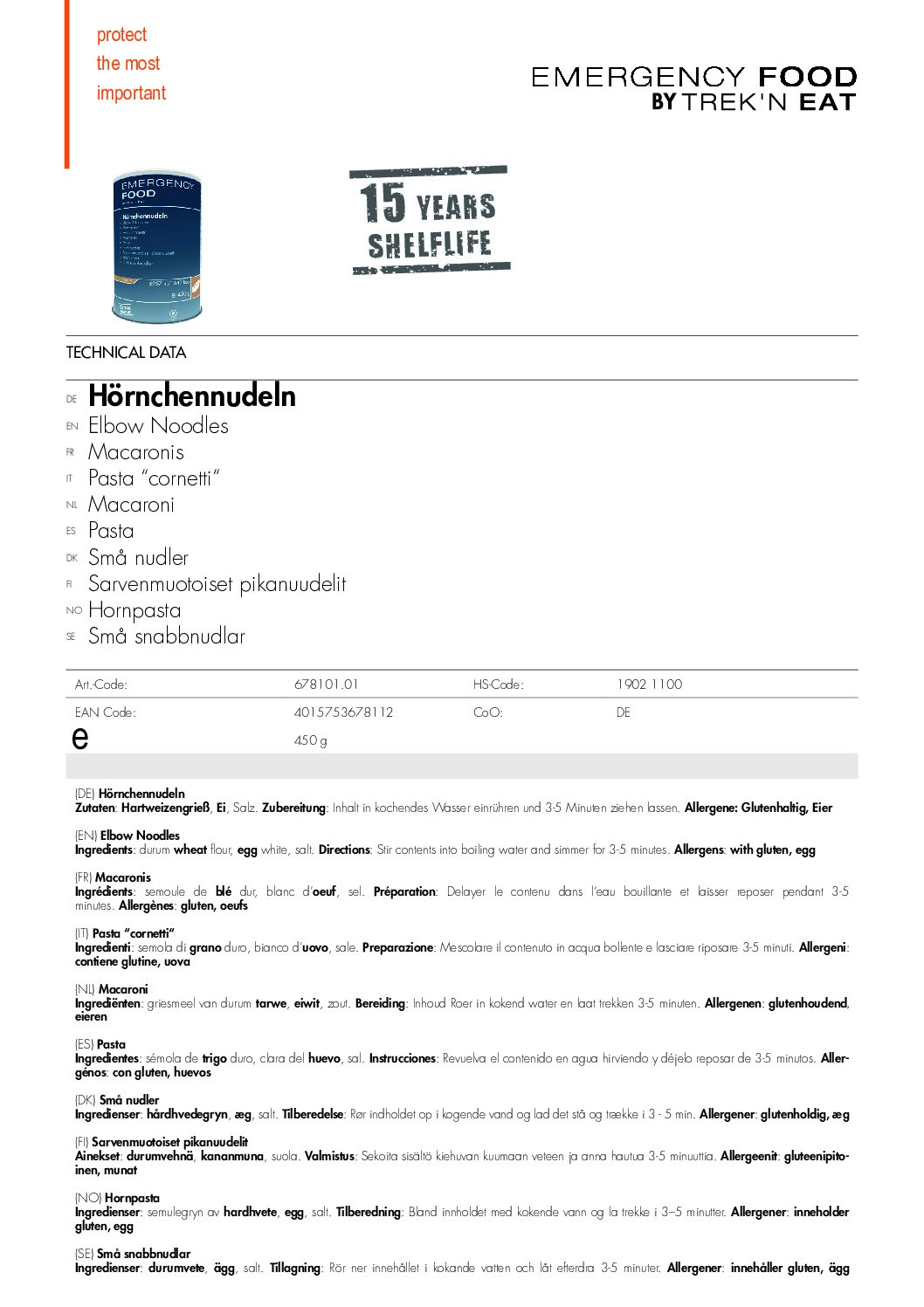 TR678101.01 Factsheet Elbow Noodles V210216 pdf <h3 data-start="181" data-end="283"><strong data-start="185" data-end="281">Trek’n Eat Emergency Food Elbow Noodles – Lang houdbare en voedzame pasta voor noodsituaties</strong></h3> <p data-start="285" data-end="640">De <strong data-start="288" data-end="331">Trek’n Eat Emergency Food Elbow Noodles</strong> is een essentiële bron van koolhydraten voor noodsituaties, outdoor avonturen en langdurige voedselopslag. Deze pasta is zorgvuldig verpakt onder vacuüm en stikstof om een indrukwekkende <strong data-start="519" data-end="547">houdbaarheid van 15 jaar</strong> te garanderen. Dankzij de hersluitbare verpakking blijft de inhoud vers, zelfs na opening.</p> <p data-start="642" data-end="817">Met een eenvoudig bereidingsproces – voeg de pasta toe aan kokend water, roer en laat even staan – is dit een ideale keuze voor <strong data-start="770" data-end="814">survival, prepping en outdoor expedities</strong>.</p> <p data-start="89" data-end="626"><strong>>> <a href="https://dedump.nl/wp-content/uploads/2025/02/TR678101.01_Factsheet-Elbow-Noodles-V210216.pdf" target="_blank" rel="noopener" data-bind="click: $root.onAttachmentClicked"><span data-bind="text: $data.Name">Factsheet</span></a></strong></p>