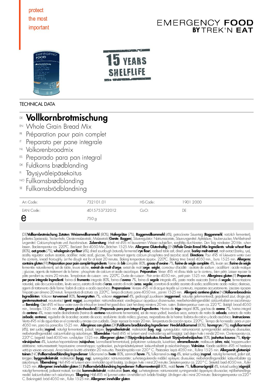 TR732101.01 Factsheet Whole Grain Bread Mix V210216 pdf <h3 data-start="0" data-end="58"><strong data-start="4" data-end="56">Trek'n Eat Emergency Food: Whole Grain Bread Mix</strong></h3> <p data-start="60" data-end="435">Met de <strong data-start="67" data-end="103">Trek'n Eat Whole Grain Bread Mix</strong> kun je in <strong data-start="114" data-end="131">noodsituaties</strong>, tijdens <strong data-start="141" data-end="162">outdoor avonturen</strong> of gewoon thuis een heerlijk <strong data-start="192" data-end="209">volkorenbrood</strong> bakken. Dit <strong data-start="222" data-end="249">ingeblikte broodmengsel</strong> heeft een <strong data-start="260" data-end="290">extreem lange houdbaarheid</strong> van <strong data-start="295" data-end="306">15 jaar</strong> en is eenvoudig te bereiden met alleen water. Ideaal voor wie altijd een <strong data-start="380" data-end="411">betrouwbare voedselvoorraad</strong> bij de hand wil hebben.</p> <h3 data-start="437" data-end="457"><strong data-start="441" data-end="455">Kenmerken:</strong></h3> <ul data-start="458" data-end="1117"> <li data-start="458" data-end="544">✅ <strong data-start="462" data-end="476">Ingeblikt:</strong> Duurzaam verpakt voor <strong data-start="499" data-end="520">langdurige opslag</strong> en eenvoudig gebruik.</li> <li data-start="545" data-end="662">✅ <strong data-start="549" data-end="574">15 jaar houdbaarheid:</strong> Dankzij de <strong data-start="586" data-end="619">vacuüm- en stikstofverpakking</strong> blijft het mengsel tot <strong data-start="643" data-end="659">15 jaar vers</strong>.</li> <li data-start="663" data-end="807">✅ <strong data-start="667" data-end="684">Hersluitbaar:</strong> Het blik heeft een <strong data-start="704" data-end="736">gemakkelijk te openen deksel</strong> en kan worden afgesloten met een <strong data-start="770" data-end="788">plastic deksel</strong> voor hergebruik.</li> <li data-start="808" data-end="931">✅ <strong data-start="812" data-end="838">Eenvoudig te bereiden:</strong> Voeg <strong data-start="844" data-end="865">495 ml lauw water</strong> toe, kneed het deeg en laat het minstens <strong data-start="907" data-end="928">20 minuten rusten</strong>.</li> <li data-start="932" data-end="1117">✅ <strong data-start="936" data-end="972">Geschikt voor brood en broodjes:</strong> <ul data-start="977" data-end="1117"> <li data-start="977" data-end="1044"><strong data-start="979" data-end="989">Brood:</strong> Baktemperatuur <strong data-start="1005" data-end="1014">220°C</strong>, baktijd <strong data-start="1024" data-end="1041">40-50 minuten</strong>.</li> <li data-start="1047" data-end="1117"><strong data-start="1049" data-end="1062">Broodjes:</strong> Baktemperatuur <strong data-start="1078" data-end="1087">220°C</strong>, baktijd <strong data-start="1097" data-end="1114">15-25 minuten</strong>.</li> </ul> </li> </ul> <p data-start="89" data-end="626"><strong>>> <a href="https://dedump.nl/wp-content/uploads/2025/02/TR732101.01_Factsheet-Whole-Grain-Bread-Mix-V210216.pdf" target="_blank" rel="noopener" data-bind="click: $root.onAttachmentClicked"><span data-bind="text: $data.Name">Factsheet</span></a></strong></p>