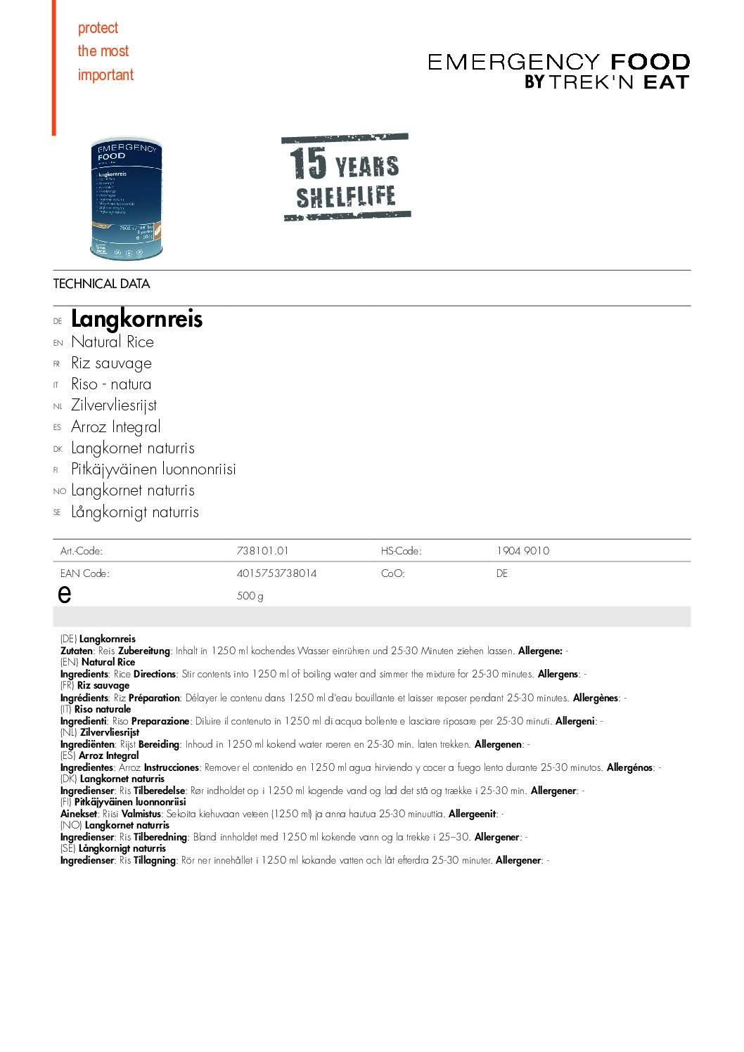 TR738101.01 Factsheet Natural Rice V210216 pdf <h3 data-start="0" data-end="90"><strong data-start="4" data-end="88">Trek’n Eat Emergency Food Natuurlijke Rijst – Lang houdbare basiskoolhydraatbron</strong></h3> <p data-start="92" data-end="460">De <strong data-start="95" data-end="137">Trek’n Eat Emergency Food Natural Rice</strong> is een essentiële voedingsbron voor noodsituaties, outdoor avonturen en lange termijn voedselopslag. Deze <strong data-start="244" data-end="267">lang houdbare rijst</strong> is zorgvuldig verpakt onder vacuüm en stikstof om een <strong data-start="322" data-end="350">houdbaarheid van 15 jaar</strong> te garanderen. Met <strong data-start="370" data-end="401">8 voedzame porties per blik</strong> is deze rijst perfect als basis voor diverse maaltijden.</p> <p data-start="462" data-end="649">Met een eenvoudig bereidingsproces – <strong data-start="499" data-end="558">toevoegen aan kokend water en 25-30 minuten laten staan</strong> – is deze rijst een betrouwbare optie voor survival, prepping en avonturen in de natuur.</p> <p data-start="89" data-end="626"><strong>>> <a href="https://dedump.nl/wp-content/uploads/2025/02/TR738101.01_Factsheet-Natural-Rice-V210216.pdf" target="_blank" rel="noopener" data-bind="click: $root.onAttachmentClicked"><span data-bind="text: $data.Name">Factsheet</span></a></strong></p>
