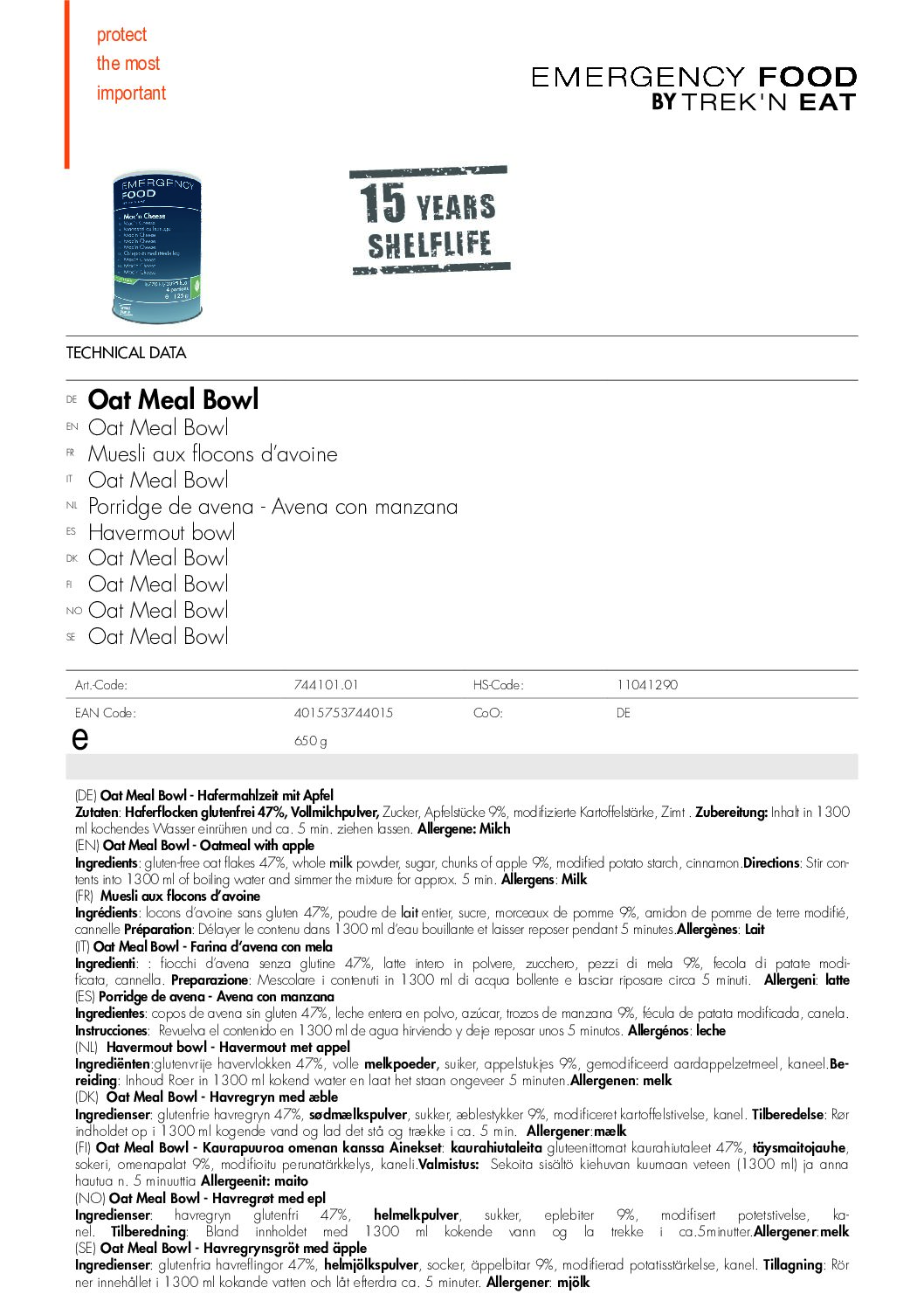 TR744101.01 Factsheet Oat Meal Bowl V221202 pdf <h3 data-start="0" data-end="61"><strong data-start="4" data-end="61">Trek'n Eat Emergency Food – Oat Meal Bowl (4 Porties)</strong></h3> <p data-start="88" data-end="641">De <strong data-start="91" data-end="136">Trek'n Eat Emergency Food – Oat Meal Bowl</strong> biedt een voedzame en vegetarische maaltijd die eenvoudig te bereiden is, ideaal voor noodsituaties of outdooractiviteiten. Dit <strong data-start="265" data-end="287">blik met 4 porties</strong> bevat een stevige havermoutmaaltijd die je eenvoudig kunt bereiden door het te mengen met <strong data-start="378" data-end="392">koud water</strong>. Laat het even staan en je hebt een lekkere en energiegevende maaltijd. Door het vacuüm- en stikstofverpakkingsproces heeft de maaltijd een lange <strong data-start="539" data-end="567">houdbaarheid van 15 jaar</strong>, wat het ideaal maakt voor lange reizen of als deel van je noodvoorraden.</p> <p data-start="89" data-end="626"><strong>>> <a href="https://dedump.nl/wp-content/uploads/2025/02/TR744101.01_Factsheet-Oat-Meal-Bowl-V221202.pdf" target="_blank" rel="noopener" data-bind="click: $root.onAttachmentClicked">Factsheet</a></strong></p>