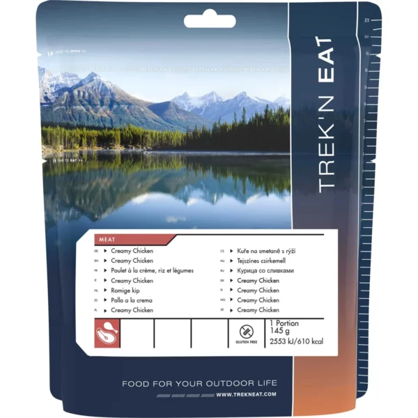 Creamy Chicken   <p data-start="0" data-end="52"><strong data-start="0" data-end="50">Trek'n Eat Creamy Chicken – Romige Kipmaaltijd</strong></p> <p data-start="78" data-end="475">De <strong data-start="81" data-end="110">Trek'n Eat Creamy Chicken</strong> is een voedzame en smakelijke eenpersoonsmaaltijd die ideaal is voor outdooractiviteiten, survivaltochten en noodrantsoenen. Deze gevriesdroogde maaltijd is eenvoudig te bereiden: voeg <strong data-start="296" data-end="319">350 ml kokend water</strong> toe, roer goed door en laat enkele minuten staan. Dankzij de lange houdbaarheid van <strong data-start="404" data-end="414">5 jaar</strong> is het een uitstekende keuze voor preppers en avonturiers.</p> <p data-start="89" data-end="626"><strong>>> <a href="https://dedump.nl/wp-content/uploads/2025/03/TR30202014_Factsheet-Creamy-Chicken-.pdf" target="_blank" rel="noopener" data-bind="click: $root.onAttachmentClicked"><span data-bind="text: $data.Name">Factsheet</span></a></strong></p>