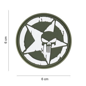 Embleem 3D PVC Punisher allied star groen #18055