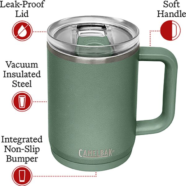 Thrive Mug Vacuum 05 L Moss 5 De Thrive™ Mug is de toekomst van drinkgerei. Omarm de opwinding zonder te morsen met het 100% lekvrije ontwerp. De zachte handgreep en de bekerhoudercompatibiliteit bewijzen dat je geen compromis hoeft te sluiten tussen kwaliteit en gemak.