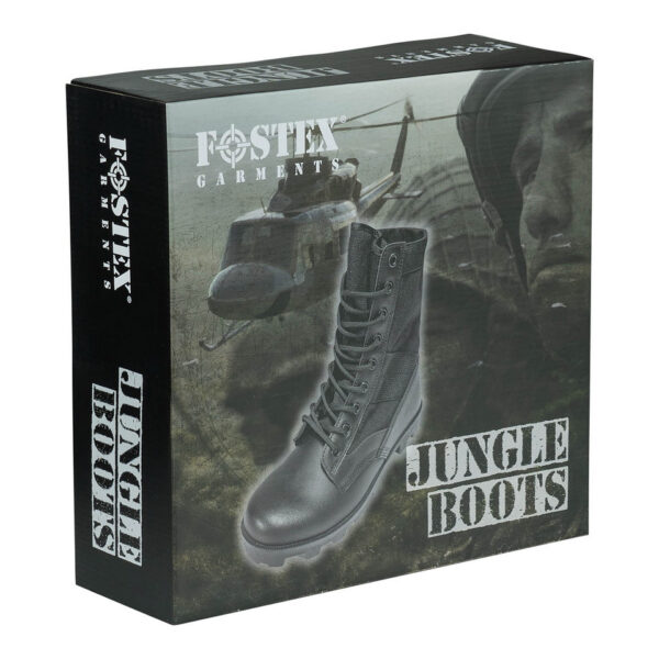 231177 26 De Jungle Boots zijn iconische laarzen, geïnspireerd op het model dat tijdens de Vietnamoorlog beroemd werd. Met een bovenkant van Black Action Leather en canvas, metalen veterogen en een stalen shank voor extra stabiliteit, bieden deze laarzen zowel duurzaamheid als comfort. De oliebestendige rubberen Panama zool en de uitneembare EVA binnenzool zorgen ervoor dat je ook bij intensief outdoor gebruik optimaal kunt presteren. Perfect voor militaire uitrusting, survival en outdoor activiteiten.