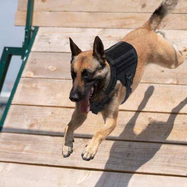 419800 1 <big><strong>K9 Tactisch Hondenharnas – Voor optimale controle en veiligheid</strong></big> <big>Dit K9 tactisch hondenharnas is ontworpen voor maximale controle en comfort bij het begeleiden van middelgrote tot grote honden in veeleisende situaties. Gemaakt van ademend polyester mesh voor een comfortabele pasvorm, zelfs bij langdurig gebruik. Het harnas is uitgerust met klittenbandpanelen voor patches of naamlabels en een stevig handvat voor snelle grip wanneer directe controle nodig is. Ideaal voor training, patrouille of outdooractiviteiten met je hond.</big> <big><strong>Kenmerken:</strong></big> <ul> <li><big><strong>Materiaal:</strong> Duurzaam en ademend polyester mesh</big></li> <li><big><strong>Klittenbandpanelen:</strong> Geschikt voor patches en naamlabels</big></li> <li><big><strong>MOLLE-systeem:</strong> voor het bevestigen van uitrusting aan het harnas</big></li> <li><big><strong>Stevig handvat:</strong> Voor snelle controle in spannende situaties</big></li> <li><big><strong>Maat:</strong> Voor middelgrote tot grote honden</big></li> <li><big><strong>Toepassing:</strong> Ultieme controle en veiligheid in tactische en dagelijkse omstandigheden</big></li> </ul> <em><big><strong>Let op:</strong> Honden Harnas wordt geleverd <strong>zonder</strong> riem</big></em>
