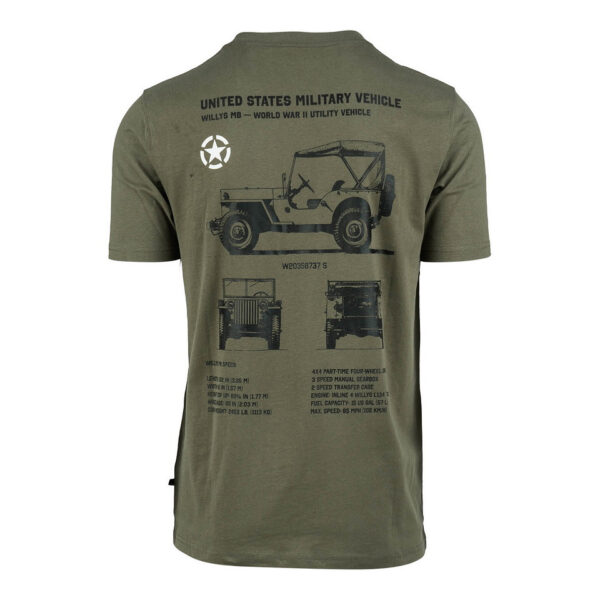 133650 11 02 Ontdek het T-shirt Willy MB Badge, gemaakt van 100% BCI katoen met een zachte peach finish en een stevige kwaliteit van 170 g/m². Dit premium T-shirt heeft een geborduurde Willy badge op de borst en een opvallende Willy Jeep print op de achterkant, waardoor je een stoere en zelfverzekerde uitstraling hebt. Verkrijgbaar in een stijlvolle groene kleur, is dit T-shirt perfect voor zowel dagelijks gebruik als outdoor avonturen.