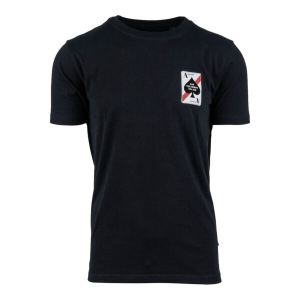 133663 13 01 <p>Ontdek het T-shirt van het 77th Aces Fighter Squadron, vervaardigd uit 100% BCI katoen met een zachte peach finish. Dit zware T-shirt van 170 g/m² biedt niet alleen comfort, maar ook een stoere uitstraling met een opvallende print op de linkerborst en een grote achterprint. Verkrijgbaar in klassiek zwart, perfect voor elke gelegenheid.</p>