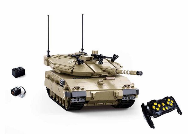 413366 99 01 De Sluban MK4 RC gevechts tank M38-B1022 #17001 is een indrukwekkende bouwset met 891 blokjes, perfect voor liefhebbers van militaire modellen. Deze set, geschikt voor kinderen vanaf 8 jaar, biedt een gemiddelde moeilijkheidsgraad en is compatibel met andere bekende bouwsteenmerken. Met afmetingen van 42,5 x 38 x 12,4 cm is deze tank ideaal voor creatieve constructie en avontuurlijke speelervaringen.