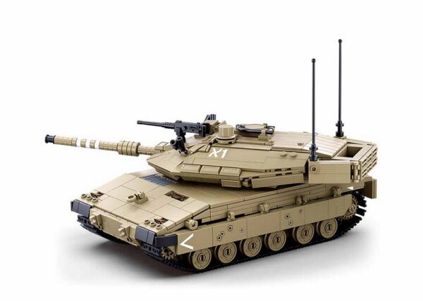 413366 99 02 De Sluban MK4 RC gevechts tank M38-B1022 #17001 is een indrukwekkende bouwset met 891 blokjes, perfect voor liefhebbers van militaire modellen. Deze set, geschikt voor kinderen vanaf 8 jaar, biedt een gemiddelde moeilijkheidsgraad en is compatibel met andere bekende bouwsteenmerken. Met afmetingen van 42,5 x 38 x 12,4 cm is deze tank ideaal voor creatieve constructie en avontuurlijke speelervaringen.