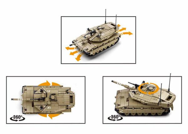 413366 99 03 De Sluban MK4 RC gevechts tank M38-B1022 #17001 is een indrukwekkende bouwset met 891 blokjes, perfect voor liefhebbers van militaire modellen. Deze set, geschikt voor kinderen vanaf 8 jaar, biedt een gemiddelde moeilijkheidsgraad en is compatibel met andere bekende bouwsteenmerken. Met afmetingen van 42,5 x 38 x 12,4 cm is deze tank ideaal voor creatieve constructie en avontuurlijke speelervaringen.