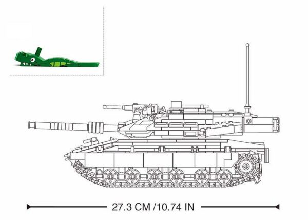 413366 99 04 De Sluban MK4 RC gevechts tank M38-B1022 #17001 is een indrukwekkende bouwset met 891 blokjes, perfect voor liefhebbers van militaire modellen. Deze set, geschikt voor kinderen vanaf 8 jaar, biedt een gemiddelde moeilijkheidsgraad en is compatibel met andere bekende bouwsteenmerken. Met afmetingen van 42,5 x 38 x 12,4 cm is deze tank ideaal voor creatieve constructie en avontuurlijke speelervaringen.