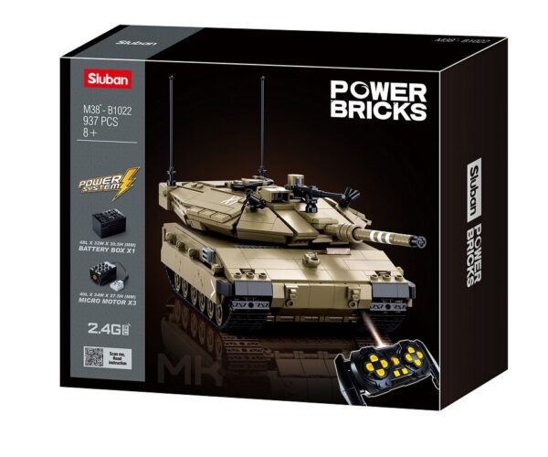 413366 99 05 De Sluban MK4 RC gevechts tank M38-B1022 #17001 is een indrukwekkende bouwset met 891 blokjes, perfect voor liefhebbers van militaire modellen. Deze set, geschikt voor kinderen vanaf 8 jaar, biedt een gemiddelde moeilijkheidsgraad en is compatibel met andere bekende bouwsteenmerken. Met afmetingen van 42,5 x 38 x 12,4 cm is deze tank ideaal voor creatieve constructie en avontuurlijke speelervaringen.