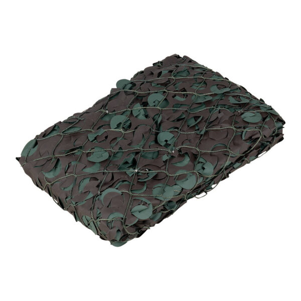 469260 51 02 1 Het Camonet met touw 3 x 3 M VRM3X3 is een veelzijdig camouflagenet, ideaal voor outdoor activiteiten en als schaduwoplossing. Gemaakt van sterke ripstop-stof en verstevigd met nylon koord en geweven touw, biedt het duurzaamheid en stabiliteit. Het omkeerbare ontwerp met natuurlijke camouflagekleuren gaat perfect op in de omgeving. UV-bestendig en rot- en schimmelwerend, zorgt dit net voor een comfortabele, schaduwrijke plek met lage windweerstand, perfect voor langdurig buitengebruik.