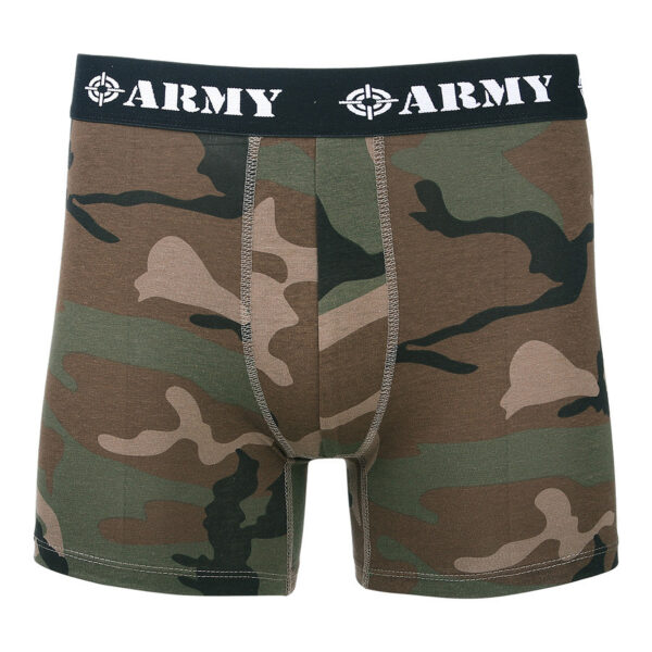 114280 51 01 <p>Ontdek de Fostex Army Boxershort in een trendy Woodland camouflagedesign. Deze premium boxershort biedt een perfecte pasvorm en is vervaardigd uit een comfortabele mix van 95% katoen en 5% elastaan. De zachte, elastische tailleband zorgt voor een optimaal draagcomfort, waardoor deze boxershort ideaal is voor dagelijks gebruik. Perfect om cadeau te geven of jezelf te verwennen!</p>