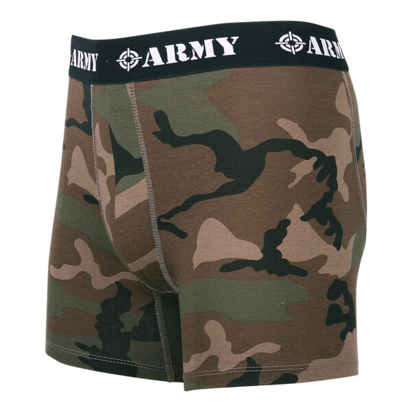 114280 51 02 <p>Ontdek de Fostex Army Boxershort in een trendy Woodland camouflagedesign. Deze premium boxershort biedt een perfecte pasvorm en is vervaardigd uit een comfortabele mix van 95% katoen en 5% elastaan. De zachte, elastische tailleband zorgt voor een optimaal draagcomfort, waardoor deze boxershort ideaal is voor dagelijks gebruik. Perfect om cadeau te geven of jezelf te verwennen!</p>