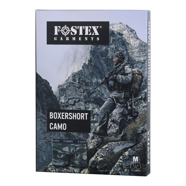 114280 51 05 <p>Ontdek de Fostex Army Boxershort in een trendy Woodland camouflagedesign. Deze premium boxershort biedt een perfecte pasvorm en is vervaardigd uit een comfortabele mix van 95% katoen en 5% elastaan. De zachte, elastische tailleband zorgt voor een optimaal draagcomfort, waardoor deze boxershort ideaal is voor dagelijks gebruik. Perfect om cadeau te geven of jezelf te verwennen!</p>