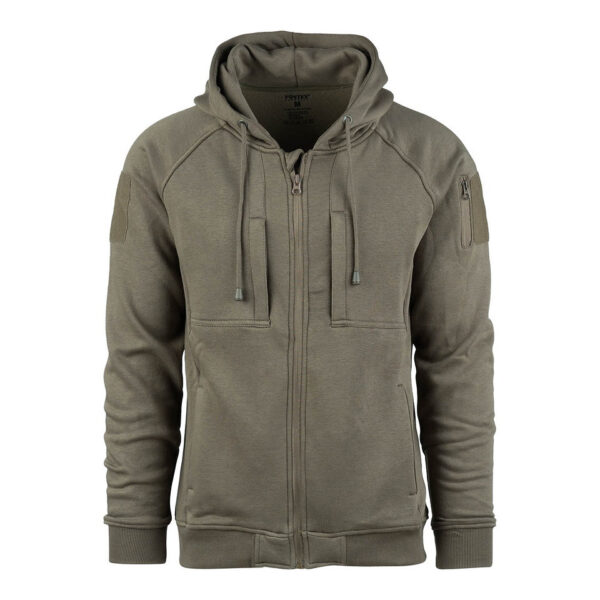131374 125 01 Ontdek de Tactical Bamboo hooded vest, een veelzijdige hoodie gemaakt van een comfortabele mix van 70% katoen en 30% polyester. Dit vest heeft een zachte, opgeruwde binnenkant en is ideaal voor zowel mannen als vrouwen. Het beschikt over een handige ritssluiting, een verstelbare capuchon, en meerdere opbergmogelijkheden waaronder borst- en handzakken met rits. Met zijn stijlvolle Ranger Green kleur en praktische patch panels op de mouwen is dit vest perfect voor zowel casual als werkgebruik.