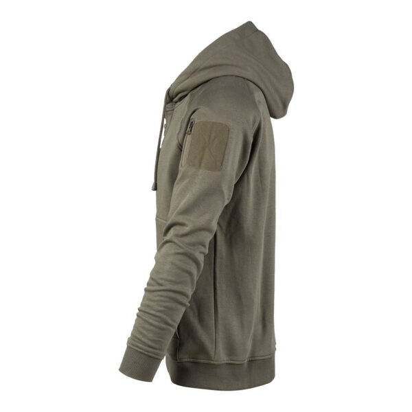 131374 125 02 Ontdek de Tactical Bamboo hooded vest, een veelzijdige hoodie gemaakt van een comfortabele mix van 70% katoen en 30% polyester. Dit vest heeft een zachte, opgeruwde binnenkant en is ideaal voor zowel mannen als vrouwen. Het beschikt over een handige ritssluiting, een verstelbare capuchon, en meerdere opbergmogelijkheden waaronder borst- en handzakken met rits. Met zijn stijlvolle Ranger Green kleur en praktische patch panels op de mouwen is dit vest perfect voor zowel casual als werkgebruik.