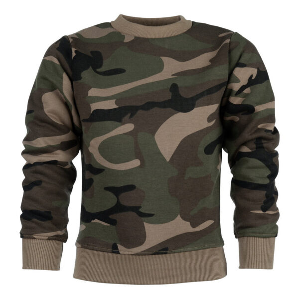 131395 51 01 <p>De 101INC Kinder Sweater in Woodland Camo combineert stijl met comfort. Gemaakt van 70% katoen en 30% polyester biedt deze regular fit sweater een zachte en comfortabele pasvorm voor kinderen van 1,5 tot 10 jaar. De elastische boorden zorgen voor een perfecte aansluiting, terwijl de stoere camouflageprint een avontuurlijke uitstraling geeft. Let op: dit is een B-keus product, wat betekent dat de kwaliteit iets minder is dan gebruikelijk, maar de prijs is hierop aangepast.</p>