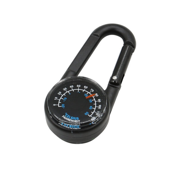 259175 13 01 1 <p>De Fosco Karabijnhaak 3-in-1 is een veelzijdig accessoire voor elke outdoorliefhebber. Deze praktische karabijnhaak is uitgerust met een thermometer en een kompas, waardoor hij perfect is voor wandelen, kamperen, bushcraft en survival. Dankzij het slimme ontwerp bevestig je de karabijnhaak eenvoudig aan je rugzak of riem, zodat je altijd toegang hebt tot deze handige tools tijdens je avonturen in de natuur.</p>