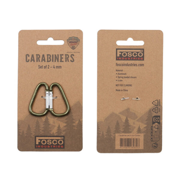 259176 11 02 1 <p>Ontdek de veelzijdige karabijnhaken set van 4 mm, perfect voor outdoor activiteiten en dagelijks gebruik. Deze lichtgewicht en praktische aluminium haken zijn voorzien van een veerbelaste sluiting, waardoor ze eenvoudig in gebruik zijn. Ideaal voor het bevestigen van uitrusting, maar niet geschikt voor klimmen of zware belasting. Een must-have accessoire voor elke avontuurlijke geest!</p>