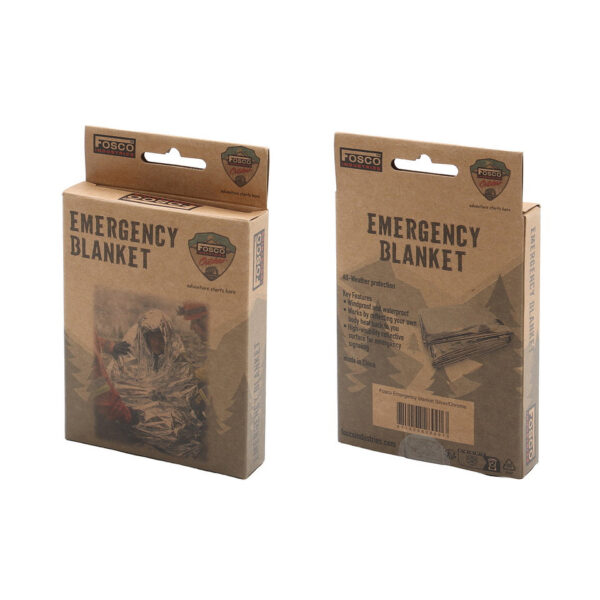 319393 16 03 De Fosco Emergency Deken is een compacte en lichtgewicht reddingsdeken die optimale bescherming biedt in alle weersomstandigheden. Deze deken is wind- en waterdicht en reflecteert lichaamswarmte terug naar het lichaam, waardoor je in noodsituaties warm blijft. Dankzij het hoog reflecterende oppervlak is de deken ook ideaal voor noodsignalisatie. Perfect voor outdoor avonturen en emergencies.