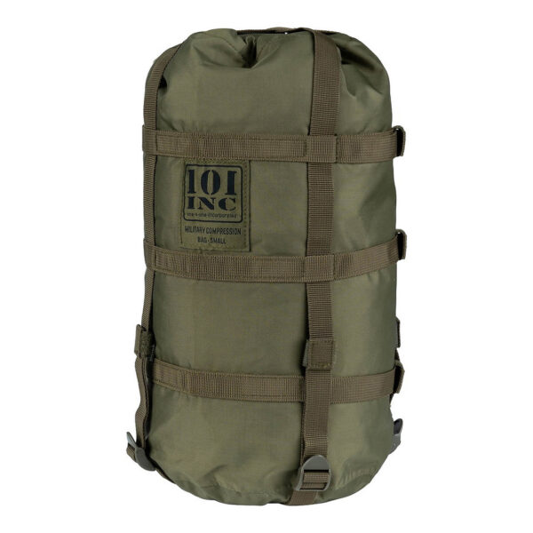 359260 11 01 1 <p>De Compressiezak Small 12 Liter is de ideale oplossing voor het compact opbergen en vervoeren van slaapzakken en andere uitrusting. Gemaakt van waterbestendig 420D nylon, beschermt deze zak je spullen tegen vochtige omstandigheden. Dankzij de speciale compressieriemen verklein je de inhoud aanzienlijk, wat zorgt voor extra ruimte in je rugzak. Met een afmeting van 30 x 19 cm en een handige trekkoordsluiting is deze compressiezak perfect voor iedere outdoor liefhebber.</p>